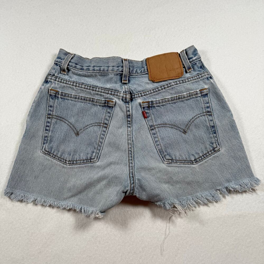 Vintage Levi's cut off denim shorts micro jean shorts distressed size 26 waist